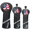 Craftsman Golf USA US Flag Clover Leather Black Driver Fairway Wood Rescue Hybrid Cover Headcover Also for Customization Version with Your Name Stitched (Version:Custom (1.F.H)) view 1