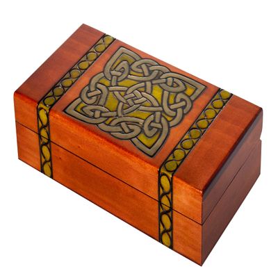 Artisan Owl Polish Handmade Heritage Celtic Knot Lace Design with Vivid Color and Red Interior, Perfect for Keepsakes and Special Items