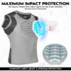 Exxact Sports Youth Baseball Chest Protector, Padded Sternum Heart Guard Shirt, Softball Chest Protector Girls Youth (Gray, YM) view 2