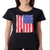 ALLNTRENDS Women's T Shirt American Flag Distressed 4th of July Shirt Love USA Top (L, Black) view 1