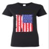ALLNTRENDS Women's T Shirt American Flag Distressed 4th of July Shirt Love USA Top (L, Black) view 4
