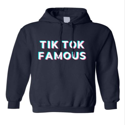 ALLNTRENDS Adult Hoodie TIK Tok Famous Hooded Sweatshirt Cute Graphic Top (XL, Navy Blue)
