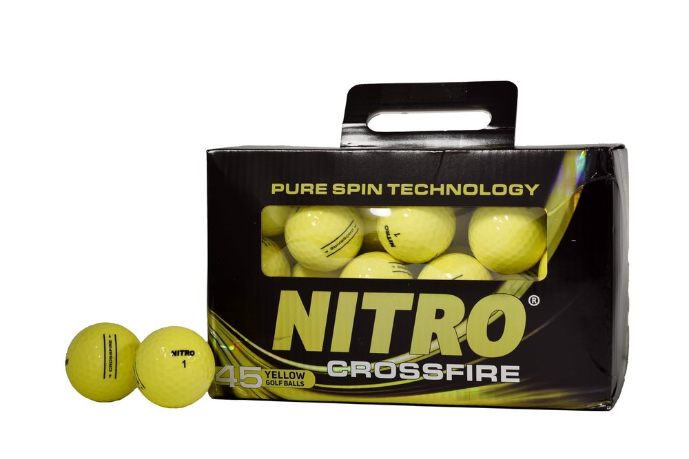 NITRO Crossfire 45 Golf Balls, 45- Pack - Yellow