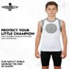Exxact Sports Youth Baseball Chest Protector, Padded Sternum Heart Guard Shirt, Softball Chest Protector Girls Youth (White, YXL) view 4