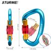STURME UIAA Certified Climbing Carabiner Clips, 2 Pack 25KN(5623lbs) Screwgate Locking Carabiner Heavy Duty Caribeener Clips, Large Carabiner D Ring for Rock Climbing & Mountaineering view 2