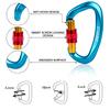 STURME UIAA Certified Climbing Carabiner Clips, 2 Pack 25KN(5623lbs) Screwgate Locking Carabiner Heavy Duty Caribeener Clips, Large Carabiner D Ring for Rock Climbing & Mountaineering view 3