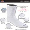 Dickies Men's Dri-Tech Essential Moisture Control Crew Socks Multipack, Solid White (6 Pairs), Large view 3