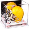 Better Display Cases Acrylic Mini - Miniature Football Helmet (not Full Size) Display Case with Mirror, Pink Risers and White Base (A003-PNR) view 1