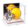 Better Display Cases Acrylic Mini - Miniature Football Helmet (not Full Size) Display Case with Mirror, Pink Risers and White Base (A003-PNR) view 2