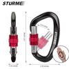 STURME UIAA Certified Climbing Carabiner Clips, 2 Pack 25KN(5623lbs) Screwgate Locking Carabiner Heavy Duty Caribeener Clips, Large Carabiner D Ring for Rock Climbing & Mountaineering view 2