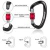 STURME UIAA Certified Climbing Carabiner Clips, 2 Pack 25KN(5623lbs) Screwgate Locking Carabiner Heavy Duty Caribeener Clips, Large Carabiner D Ring for Rock Climbing & Mountaineering view 3