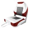 XGEAR Deluxe Low Back Boat Seat, Fold-Down Fishing Boat Seat (2 Seats) (White/Grey/Red) view 2