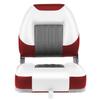 XGEAR Deluxe Low Back Boat Seat, Fold-Down Fishing Boat Seat (2 Seats) (White/Grey/Red) view 3