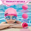 Aegend 2 Pack Kids Swim Cap for Girls Boys Age 8-15, Waterproof Swim Cap Durable Silicone Kids Swimming Cap for Long Hair, Purple & Pink view 4