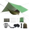 Oversized rain Rope tarp and Camping Hammock with Mosquito net, Portable Single Double Hammock with Tree Strap Hammock Set for Camping, Backpacking hikes, Outdoor BackyardArmy Green view 1