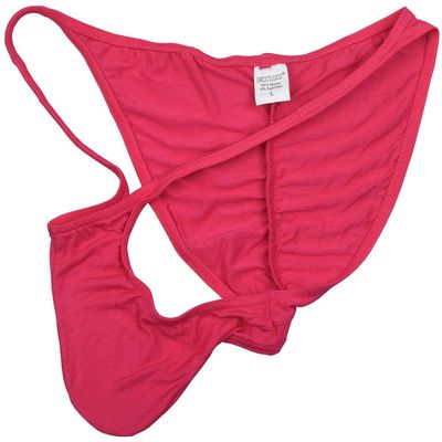 OROCOJUCO Men's Modal Cheeky Briefs Brazilain Bikini Underwear Ruched Back Skimpy Swimwear Pink M