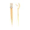 HAPPYAN Women's Clip on Earrings Austria Crystal ART Deco Long Tassel Dangle Drop Earrings Fashion Bijouterie (Gold Clip-ons)
