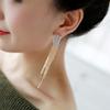 HAPPYAN Women's Clip on Earrings Austria Crystal ART Deco Long Tassel Dangle Drop Earrings Fashion Bijouterie (Gold Clip-ons) view 2