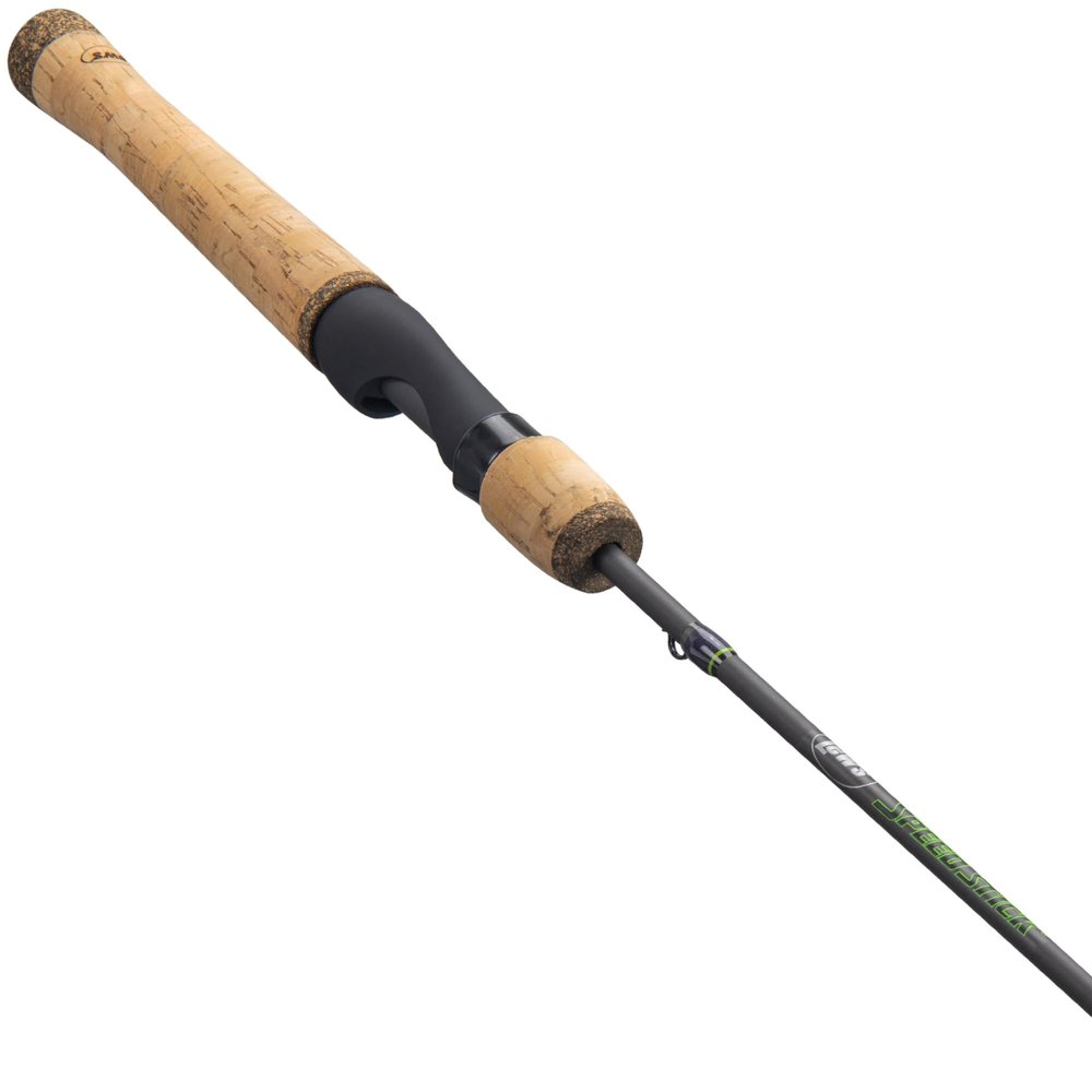 Lews Speed Stick Spinning Fishing Rod, IM8 Graphite Blank with Fuji Concept O Guides, Full-Length Cork Grips, Gray/Green