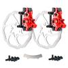 Farbetter Bike Disc Brake Kit, Including Front and Rear Caliper, 160mm Rotor, Mechanic Tool-Free Pad Adjuster for Mountain Bike, Road Bike, Fixed Gear Bike, MTB, BMX (Red) view 1