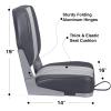 Leader Accessories A Pair of New Low Back Folding Boat Seat(2 seats) (B-Gray/Charcoal) view 2