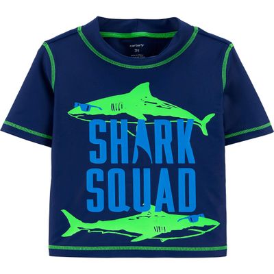 Carter's Free Combination Boys Rashguard and Swim Trunks (Shark Squad Rashguard, 6m)