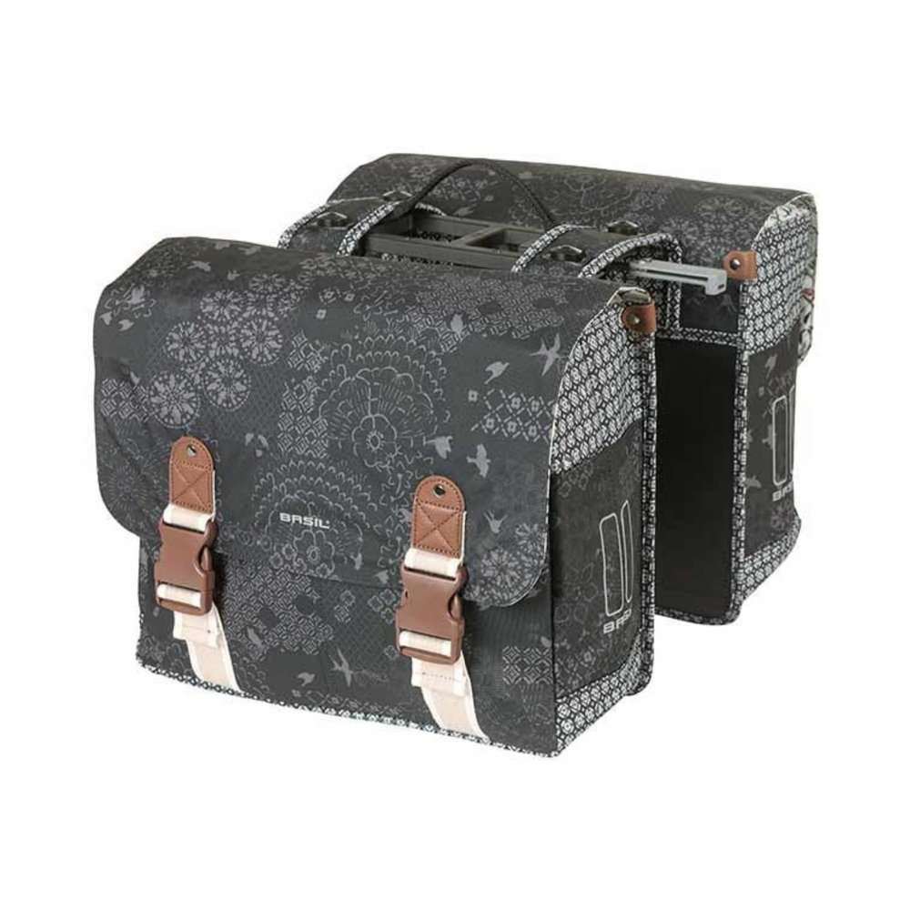 Basil, Bohme MIK, Double Pannier, 35L, Grey, Charcoal (18049)