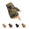 HYCOPROT Fingerless Gloves, Protective Breathable Lightweight Outdoor Gloves for Hunting, Motorcycling, Climbing (M, Green Camo)