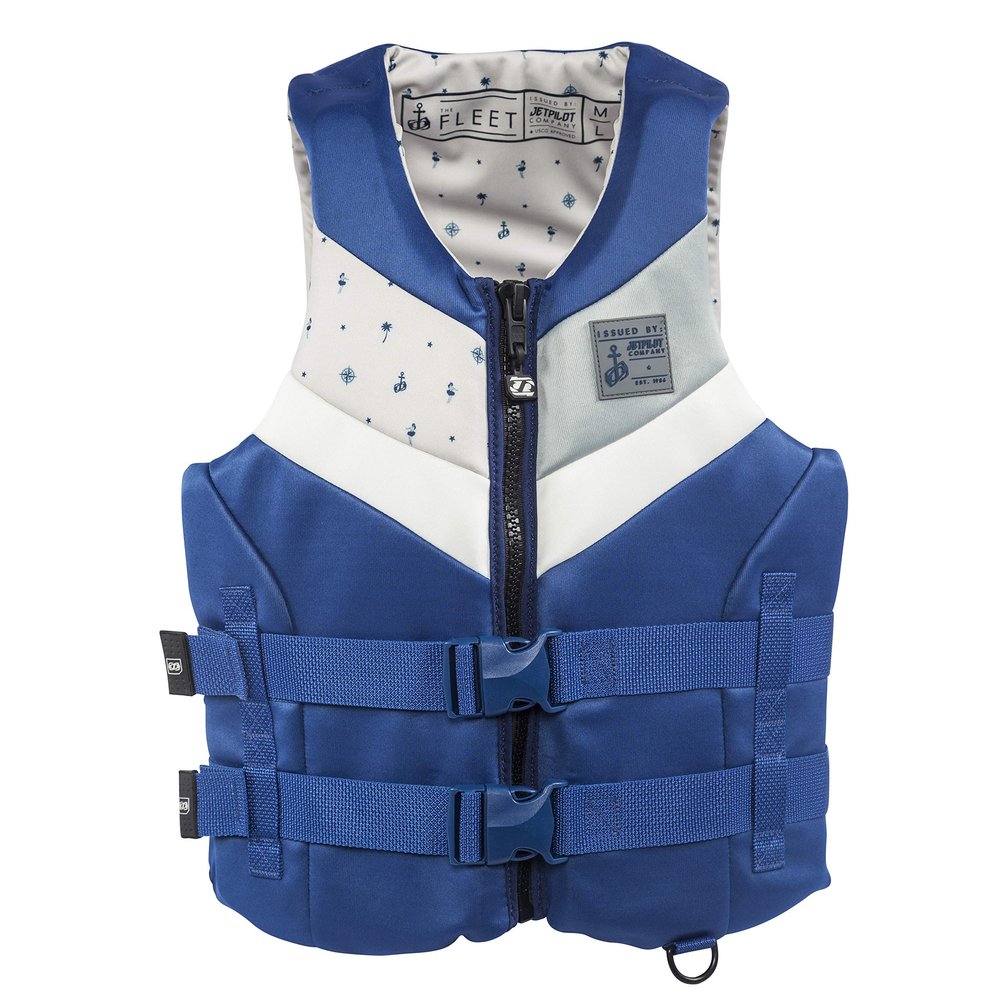 Jetpilot Fleet Neoprene Coast Guard Approved Life Jacket PFD (NVY/WHT, XL/2XL)