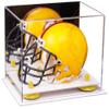 Better Display Cases Acrylic Mini - Miniature Football Helmet (not Full Size) Display Case with Mirror, Yellow Risers and White Base (A003-YR) view 1