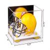 Better Display Cases Acrylic Mini - Miniature Football Helmet (not Full Size) Display Case with Mirror, Yellow Risers and White Base (A003-YR) view 2