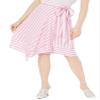Lucy Paris Womens Teagan Striped Midi Wrap Skirt Pink L view 1