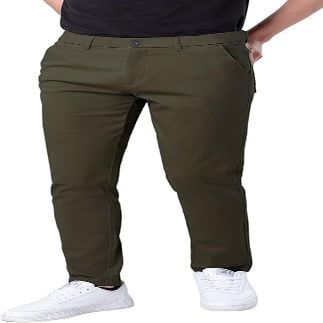 Plaid&Plain Men's Skinny Stretchy Khaki Pants Colored Pants Slim Fit Slacks Tapered Trousers 819 Olive 28X28
