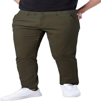 Plaid&Plain Men's Skinny Stretchy Khaki Pants Colored Pants Slim Fit Slacks Tapered Trousers 819 Olive 28X28