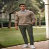 Plaid&Plain Men's Skinny Stretchy Khaki Pants Colored Pants Slim Fit Slacks Tapered Trousers 819 Olive 28X28 view 3
