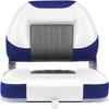 XGEAR Deluxe Low Back Boat Seat, Fold-Down Fishing Boat Seat (2 Seats) (White/Grey/Blue) view 3