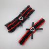 MERRYJULY Satin Wedding Garter Belt Set Bridal Leg Garter Free Size(15-23 inch) (Red/Black) view 4