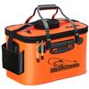 Fishing Bucket,Foldable Fish Bucket, Multi-Functional EVA Fishing Bag for Outdoor, Live Fish Lures Bucket and Fish Protection Bucket,10GAL/8GAL/6GAL/4.8GAL/3GAL Live Fish Container(6GAL/Orange) view 1