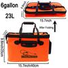 Fishing Bucket,Foldable Fish Bucket, Multi-Functional EVA Fishing Bag for Outdoor, Live Fish Lures Bucket and Fish Protection Bucket,10GAL/8GAL/6GAL/4.8GAL/3GAL Live Fish Container(6GAL/Orange) view 2