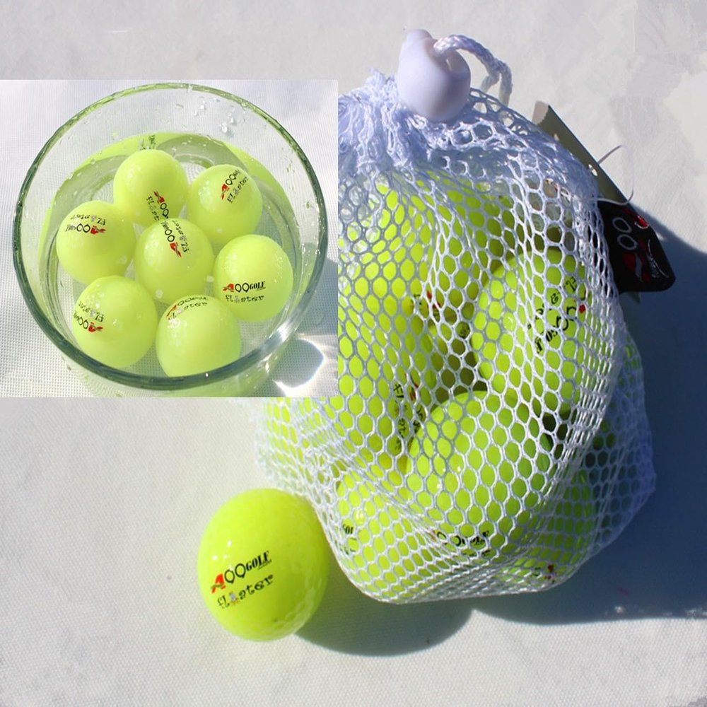 A99Golf Floating Golf Balls with Carry Bag  Water Practice Floater Balls for Pool, Pond & Water Range, High-Visibility (Green 12pcs)