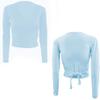 Bezioner Ballet Wrap Top Girls Ballet Sweater Dance Sweater for Girls Blue, XL view 4