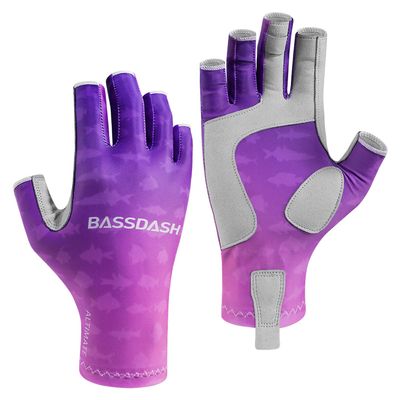BASSDASH ALTIMATE UPF 50+ Womens Fishing Gloves UV Sun Protection Fingerless Gloves for Kayaking Paddling Hiking Cycling Driving Shooting Training