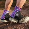 AONIJIE Low Trail Gaiters Reflective Ankle Gators Protective Shoe Covers with UV Protection & Breathable & Sand Prevention for Triathlon Marathon Hiking (Black Purple) view 2