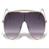 Seattle Flat Top Round Shield One Piece Aviator Sunglasses M10782 (Smoke Gold) view 2