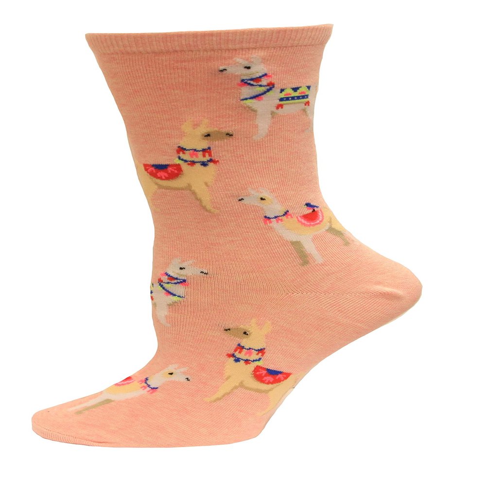 Hot Sox Alpacas Socks, Pink Heather, 1 Pair, Women Shoe 4-10