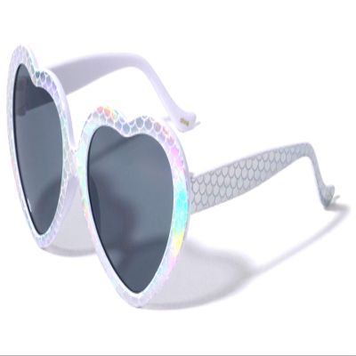 Lovely Mermaid Heart Shape Mermaid Kids Fashion Sunglasses K879 (White)