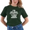 Go All Out XX-Large Forest Green Adult I'd Flex But I Like This Shirt Funny T-Shirt view 2