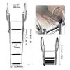 Marinebaby 4 Steps Pontoon Boat Ladder, Stainless Steel Folding Telescoping Rear Entry Inboard Ladder with Pedal Hand Railing view 2