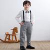 SANGTREE Baby Boys Clothes, Long Sleeve Button Down Dress Shirt with Bowtie + Suspender Pants for Boy, 7# White, Tag 80 = 12-18 Months view 4
