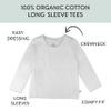 HonestBaby 5-Pack Long Sleeve T Shirts 100% Organic Cotton for Toddler, Little Kids Boys, Girls, Bright White, 5T view 2